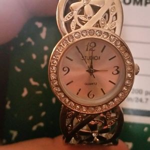 Woman's Studio Quartz Silver and Diamond Watch